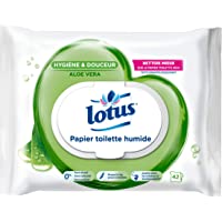 Lotus Toilet Paper Wet Wipes Aloe Suave 42 - Conjunto de 6